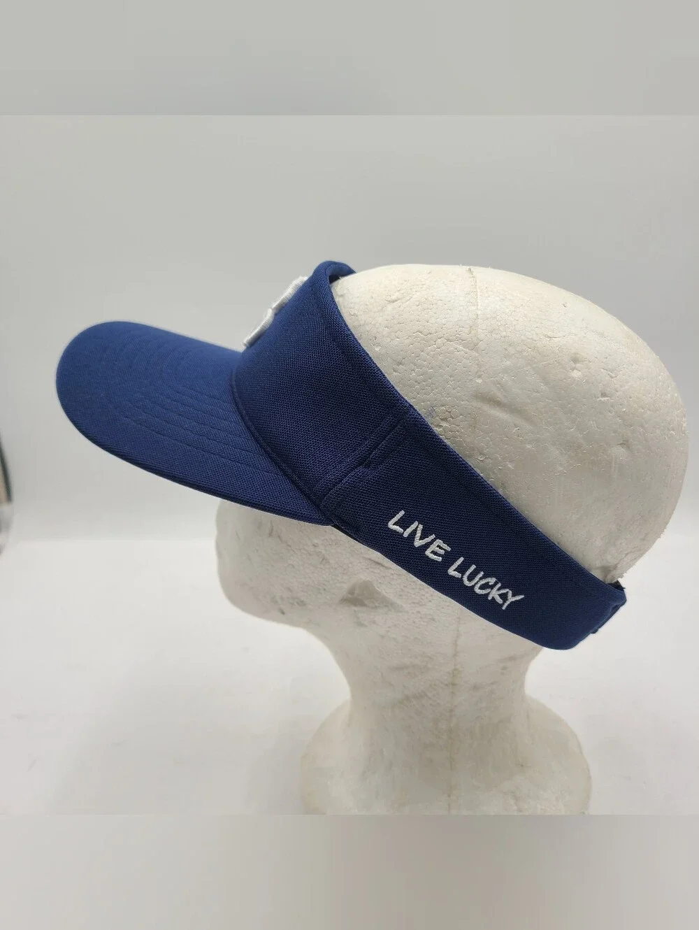 B55 Black Clover Topgolf Adjustable Golf Visor Blue/White Embroidered Logo